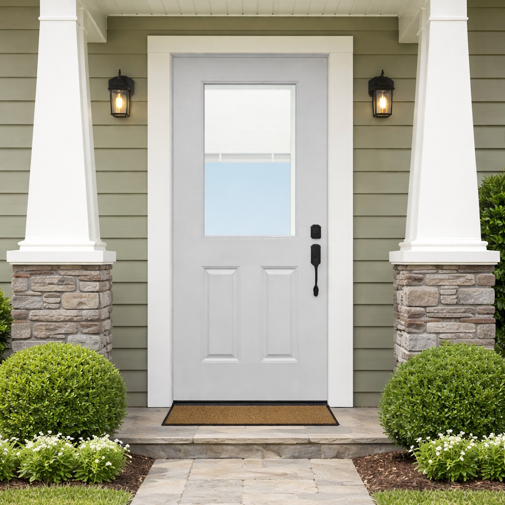 MMI DOOR 36 in. x 80 in. Internal Blinds/Grilles Right-Hand New Exterior In Swing Fiberglass 36\