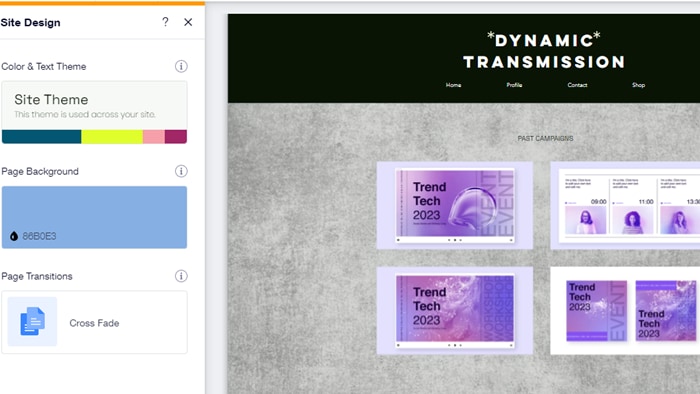 Wix Has a Range of Themes, Backgrounds, and Transitions for You to Choose From When Customizing Your Own Website