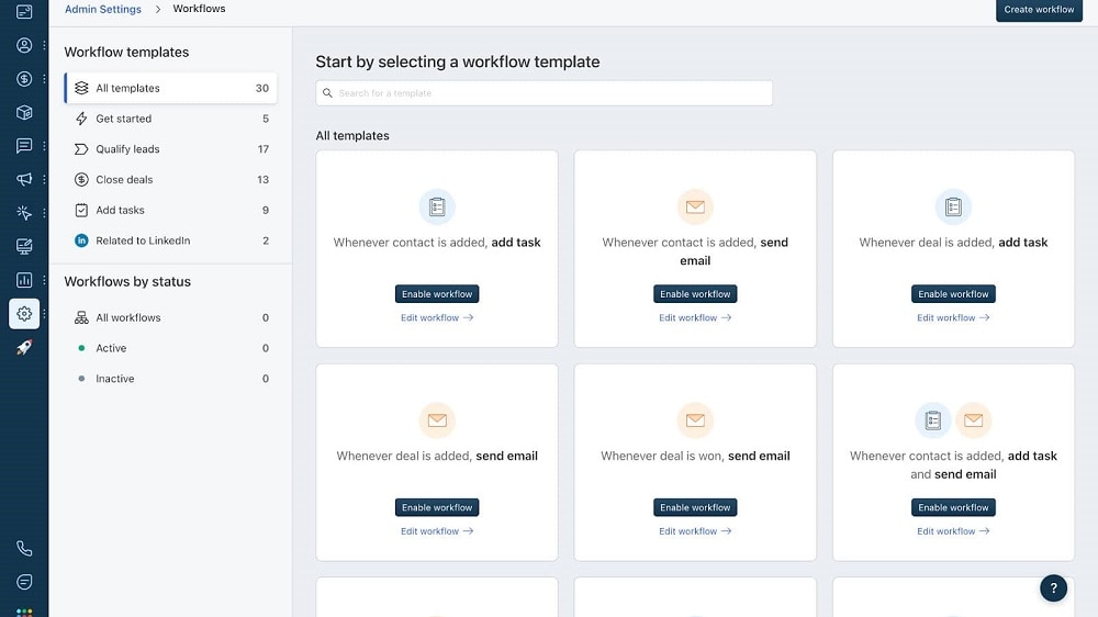 Freshsales stands out for its intuitive interface and simplicity. From initial setup to day-to-day operations, Freshsales streamlines CRM tasks, reducing them to just a few clicks