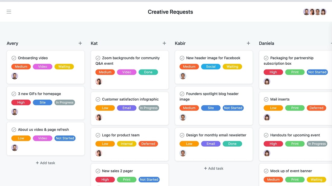 Asana stands out by providing multiple project views, including lists, timelines, and tables.