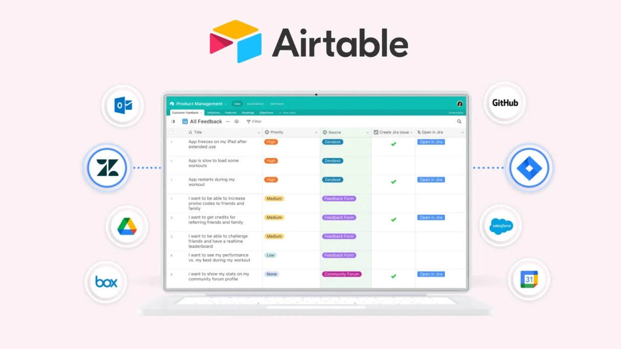 Airtable is an online database management tool used to store, organize, share and collaborate with data and information.