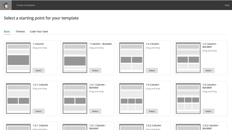 mailchimp template design options