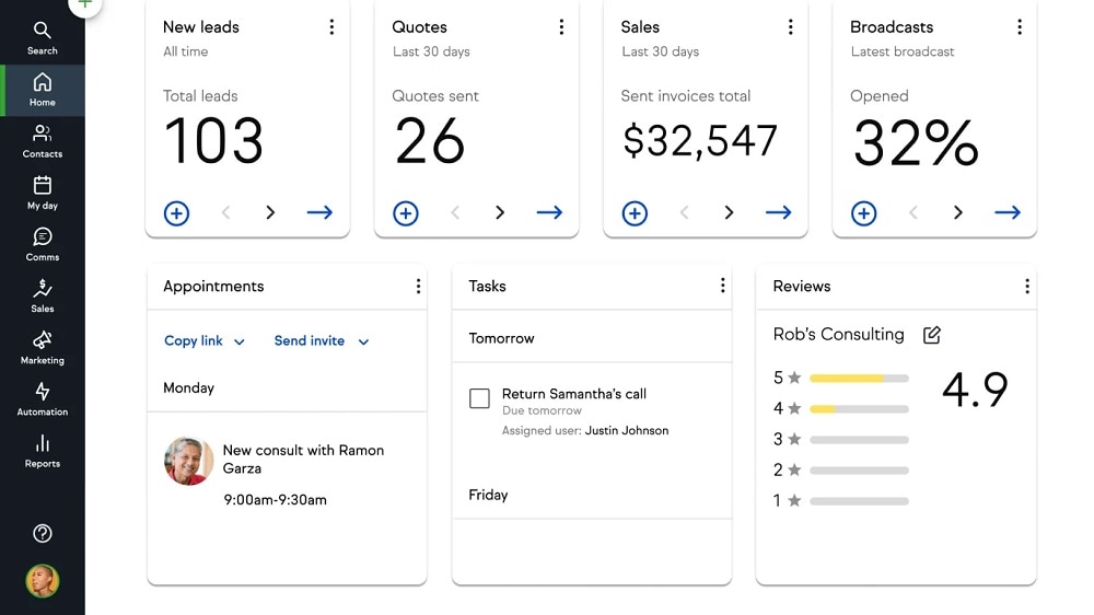 Keap intègre ces capacités de CRM avec ses outils de marketing par e-mail