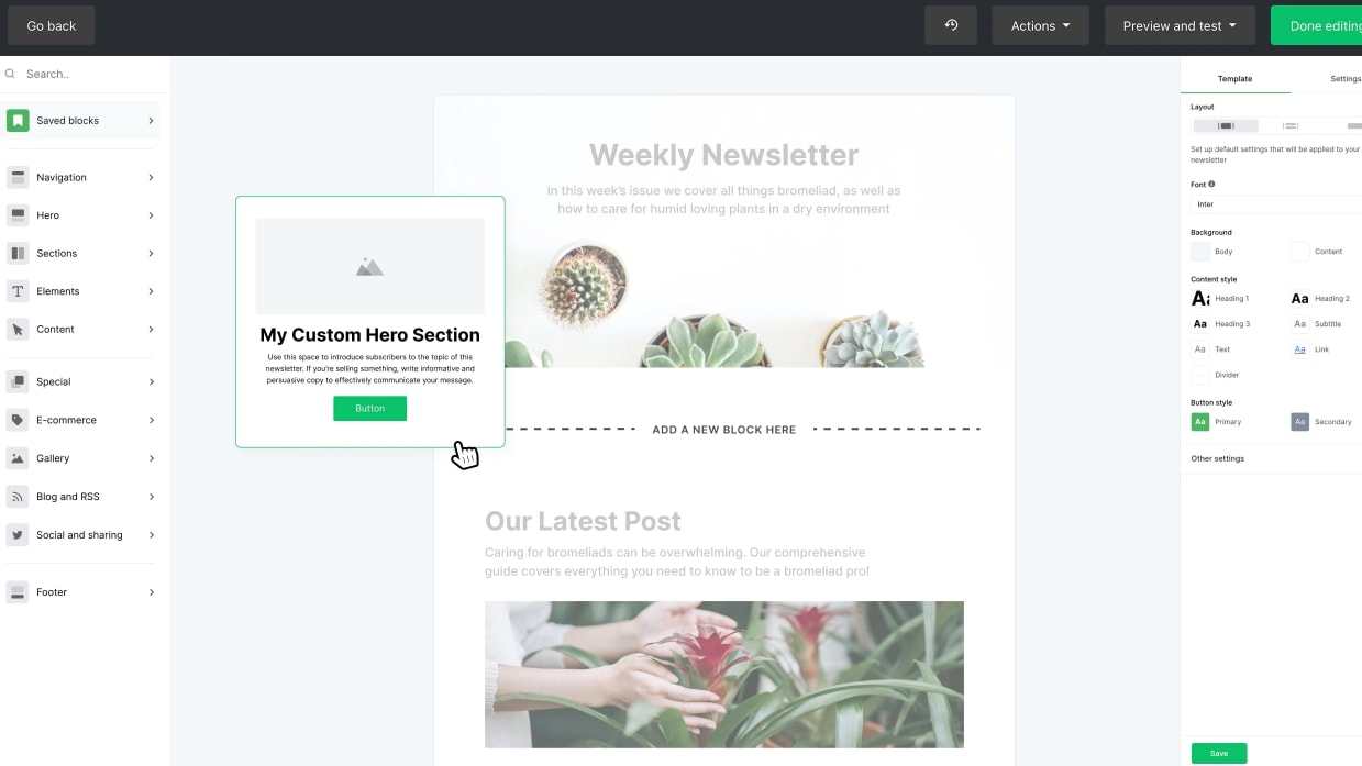 MailerLite's Drag-and-Drop Email Editor
