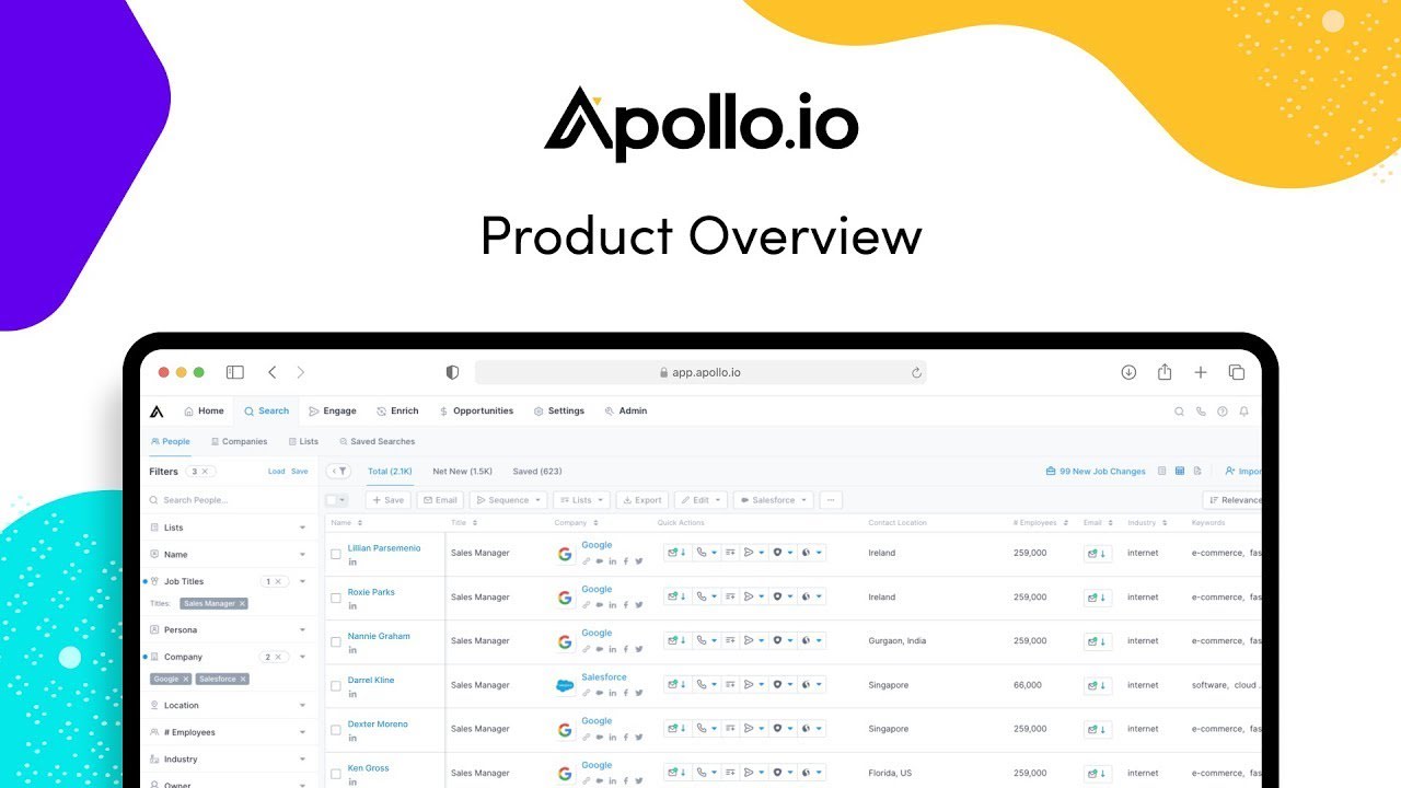  Apollo’s sales intelligence platform is complemented by a range of other features, turning it into an end-to-end sales platform.