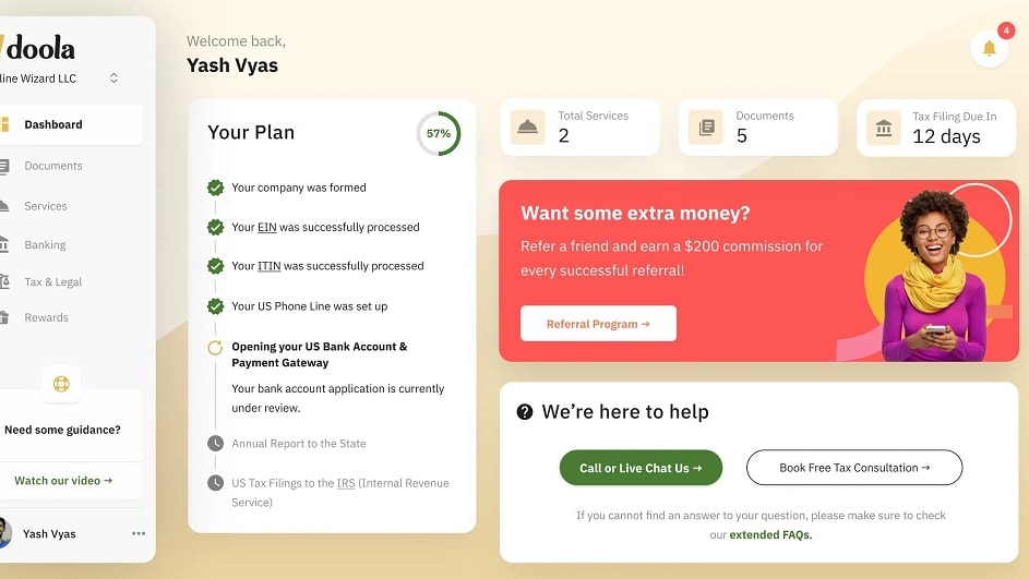 Doola's platform excels in providing a range of accounting software tailored for founders and business owners, covering various financial aspects from invoice creation to detailed bookkeeping.