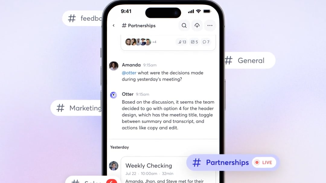 Ask Otter AI questions across your past meetings