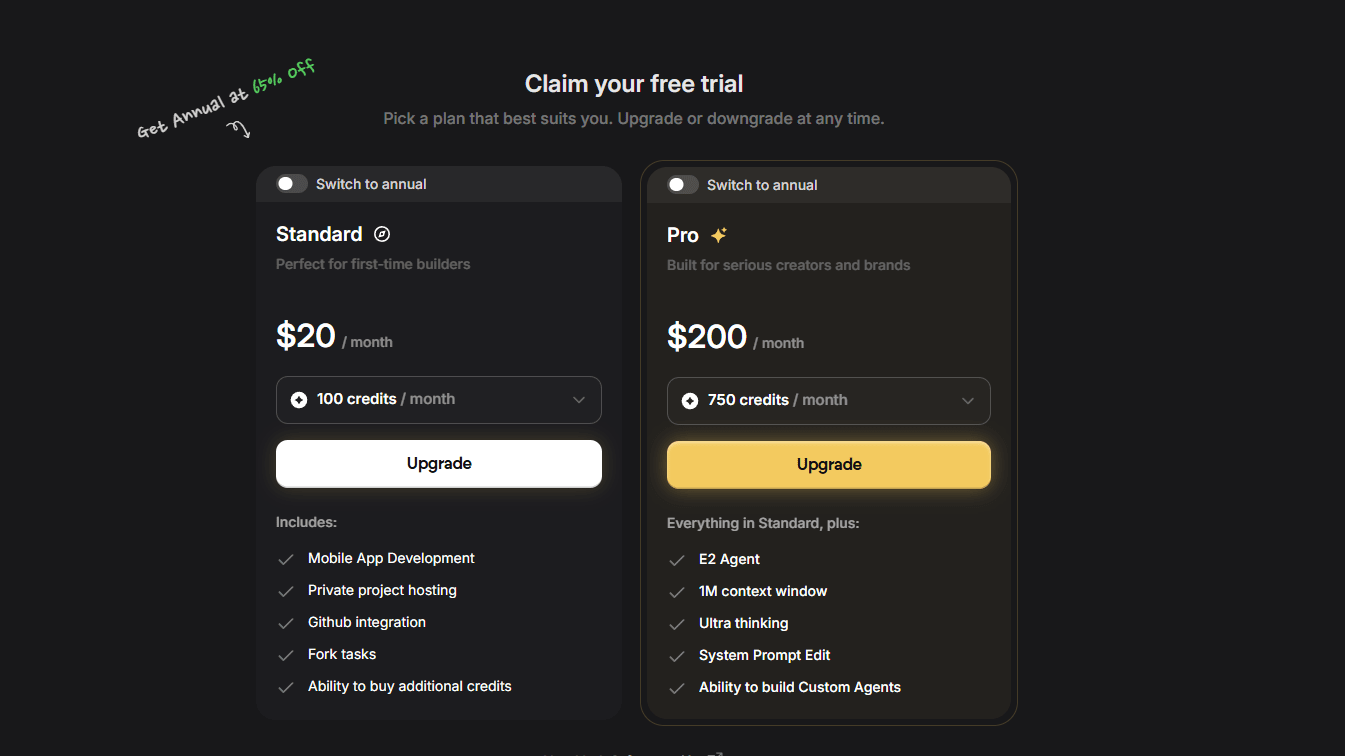 Emergent's credit-based plans offer an easy entry for AI app development