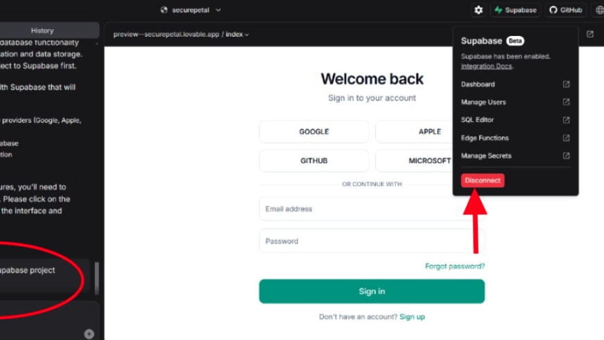 Build a full-stack backend with Lovable and Supabase integration