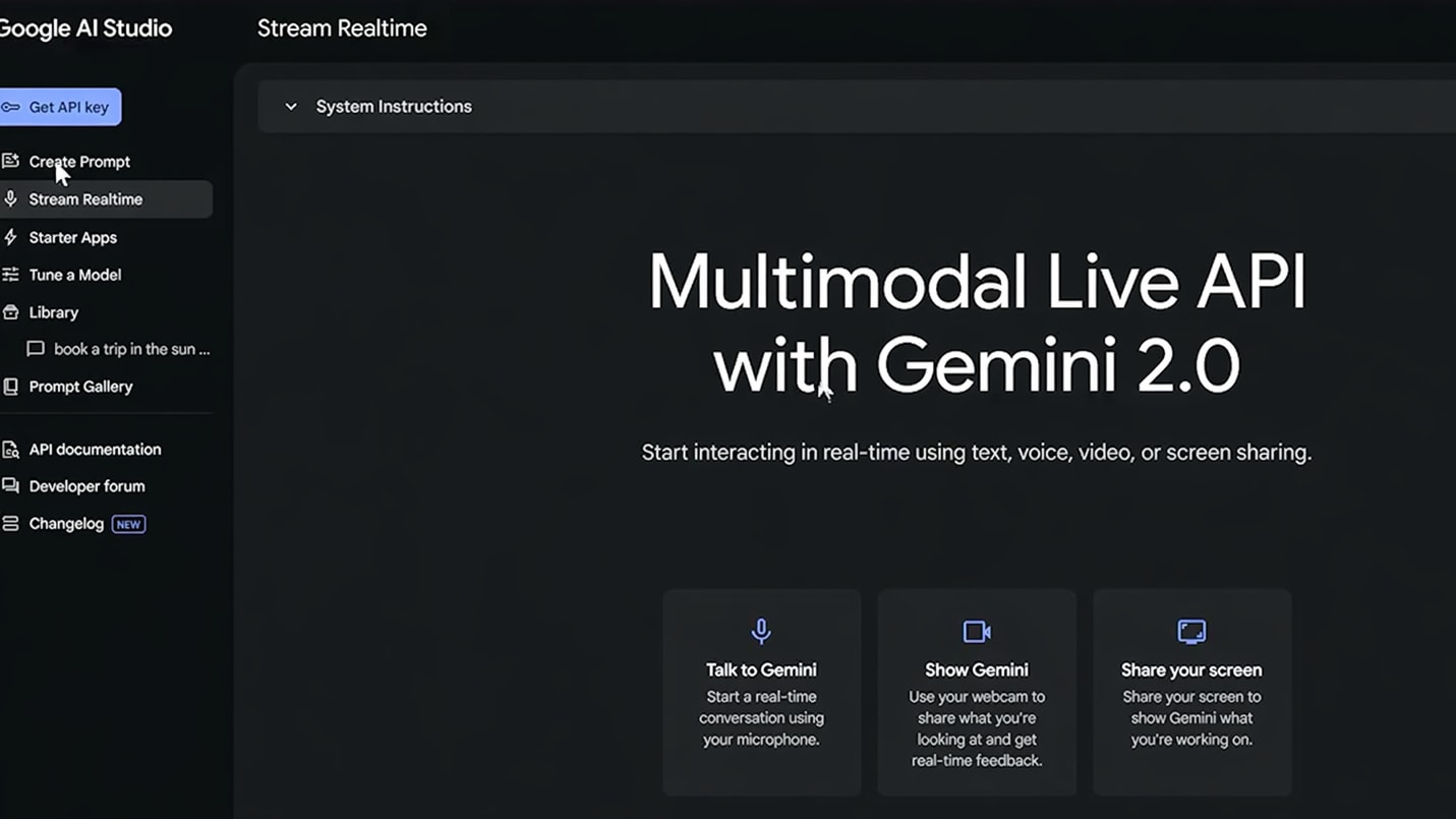 Gemini's live API handling text, voice, and visual inputs in one workflow