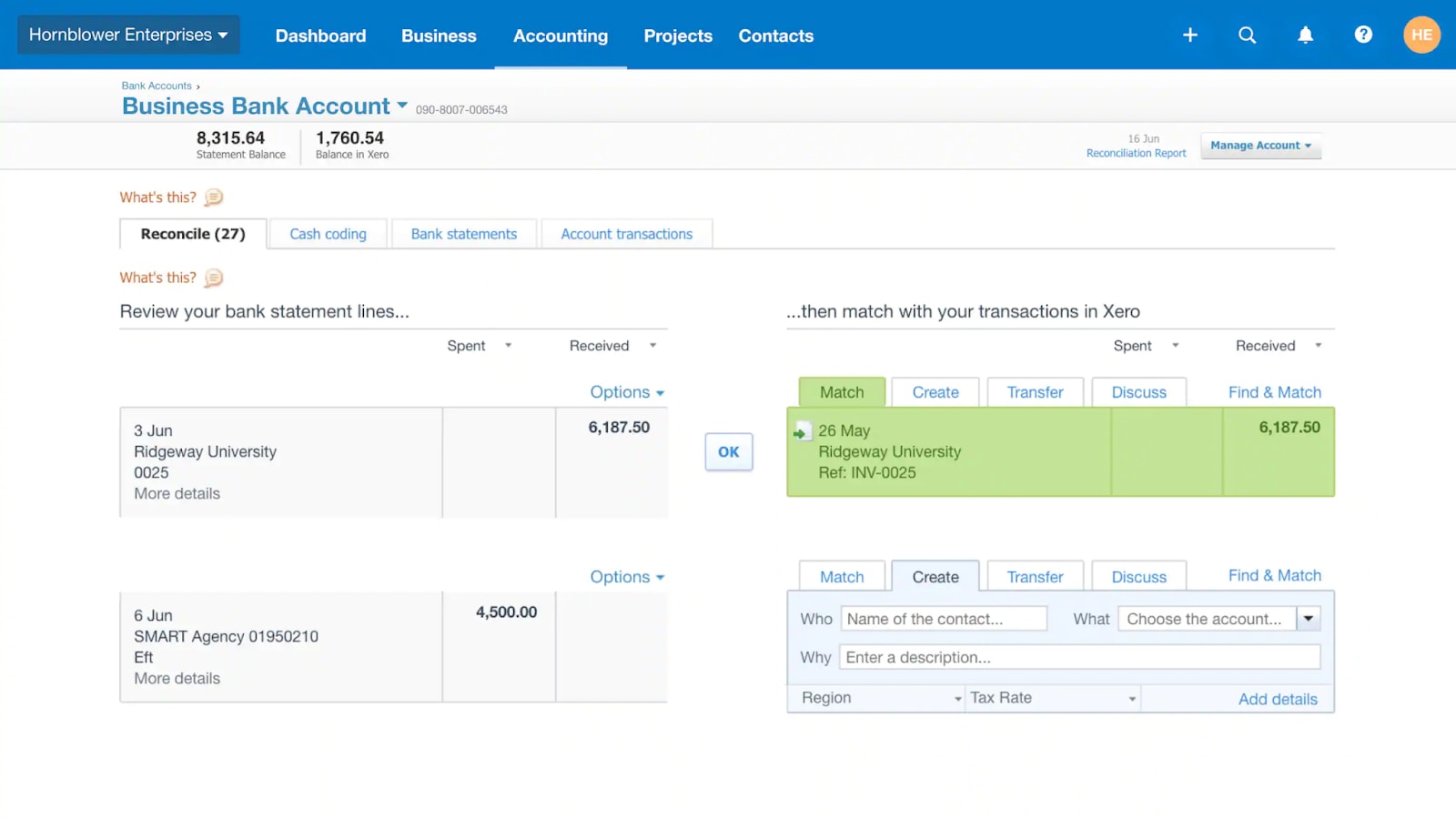 Streamlined bookkeeping and bank reconciliation with Xero
