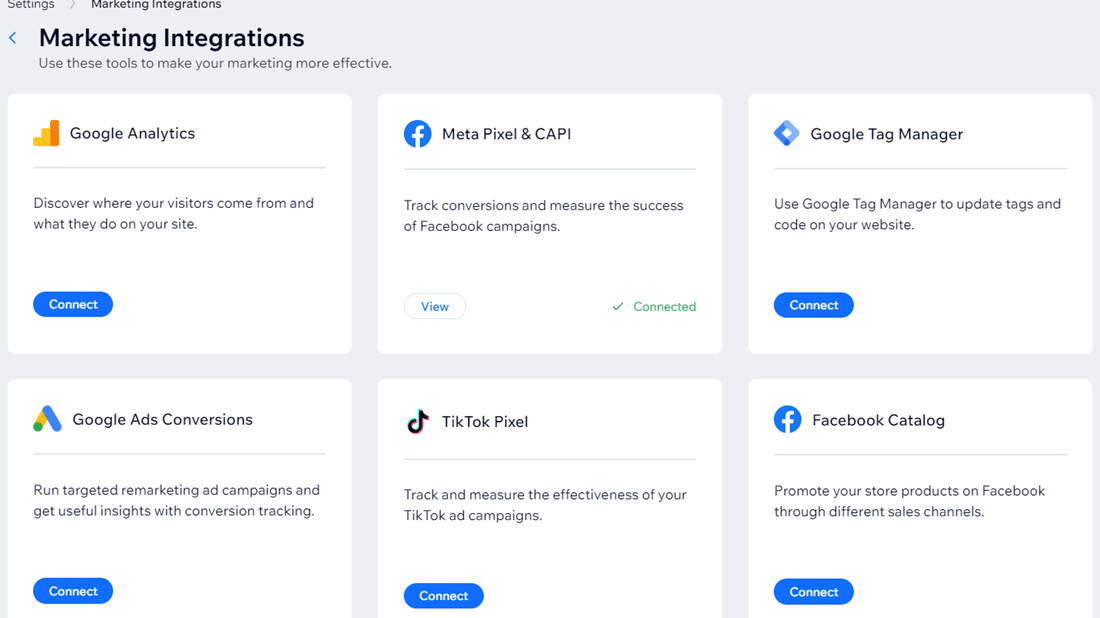 Integrate Your Wix Site Seamlessly with a Wide Range of Tools, including Google Analytics, TikTok, and More