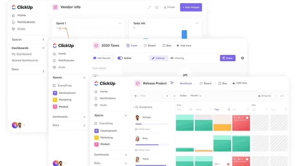 With ClickUp, users can upload and share files directly within tasks and comments, providing a centralized location for all project-related documents.