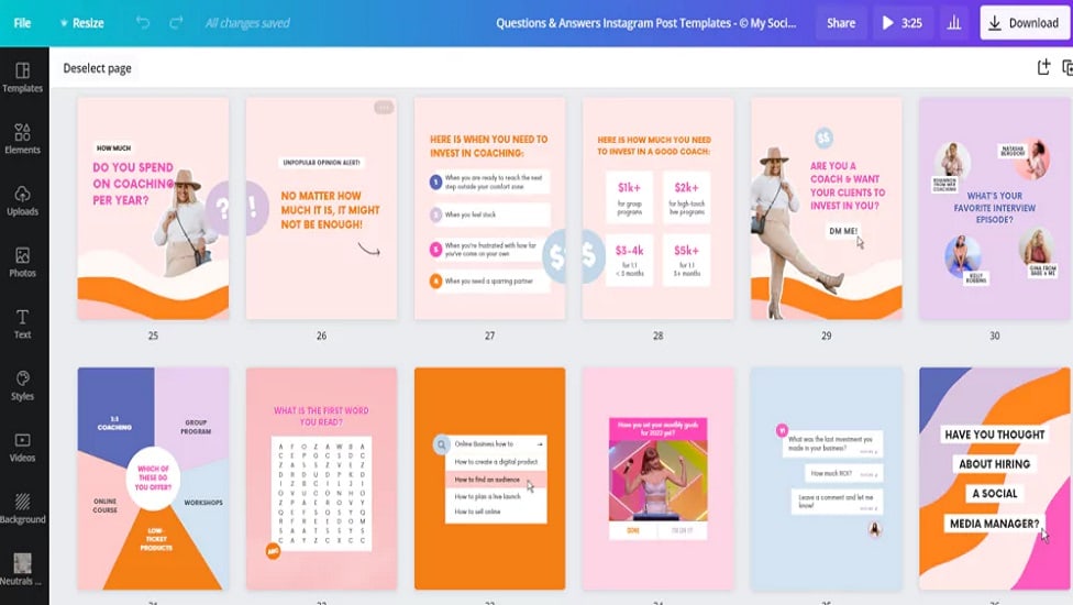  Canva's strength lies in its seamless connections with major social media platforms like Facebook, Twitter, and Pinterest. 