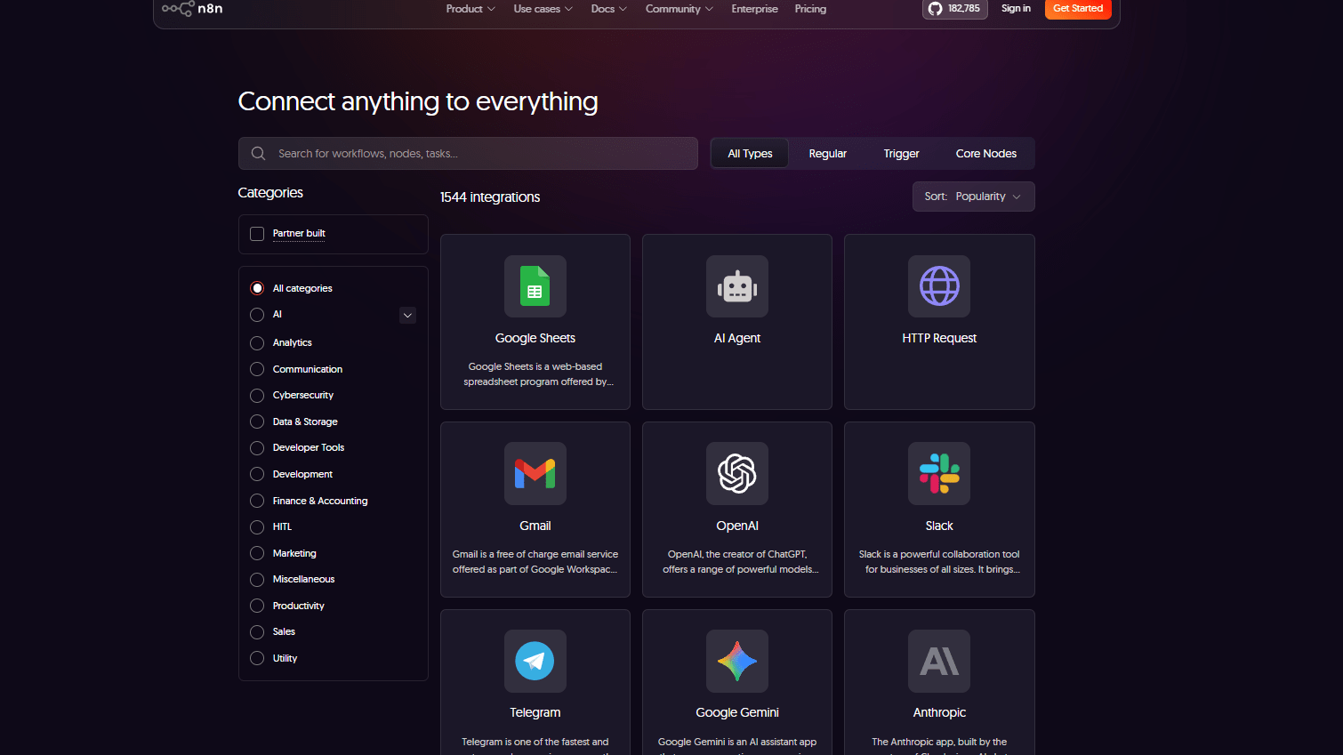 n8n's wide range of integrations