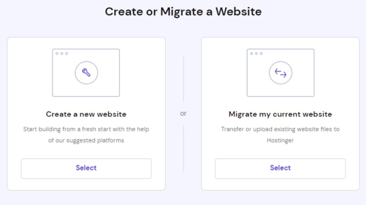 Hostinger Allows You to Create a New Website From Scratch or Migrate Your Existing Website Easily