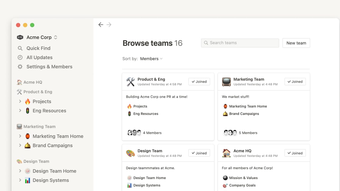 Notion centralizes documentation, databases, and workflows