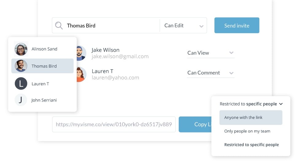 Decide Who Can View and Comment on Your Designs Using Visme's Collaboration Tools