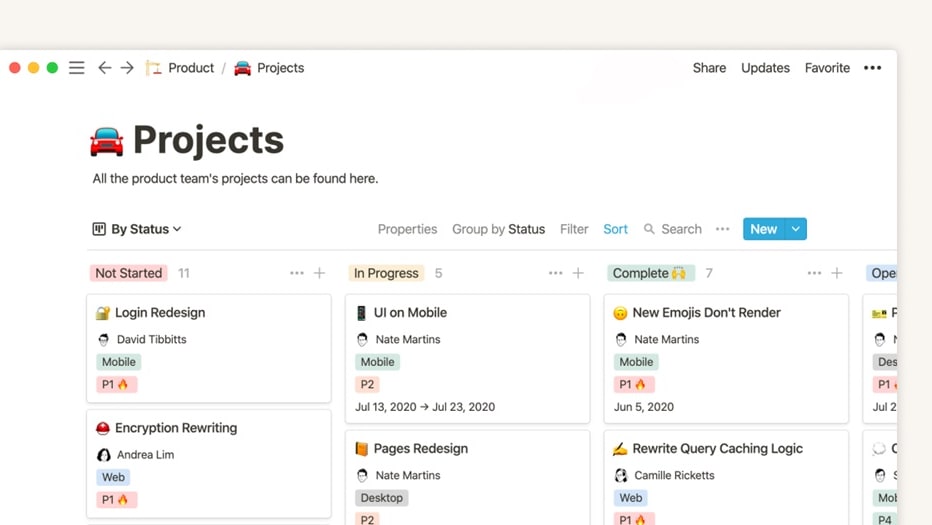 Notion offers a comprehensive suite of tools for managing projects effectively, including the creation of Kanban boards, task assignment, notification setup, and progress tracking, all within a unified platform.