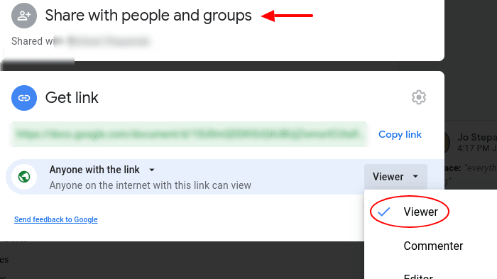 Granular sharing permissions and access controls in Google Workspace