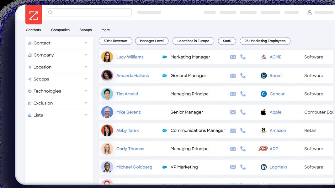 ZoomInfo takes the crown when it comes to sophisticated automated data management with its notable OperationsOS feature.