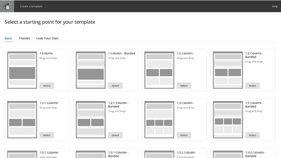 mailchimp template design options