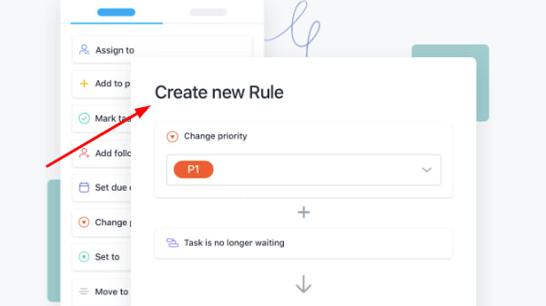 Asana’s interface showing how to set a rule to automate a workflow