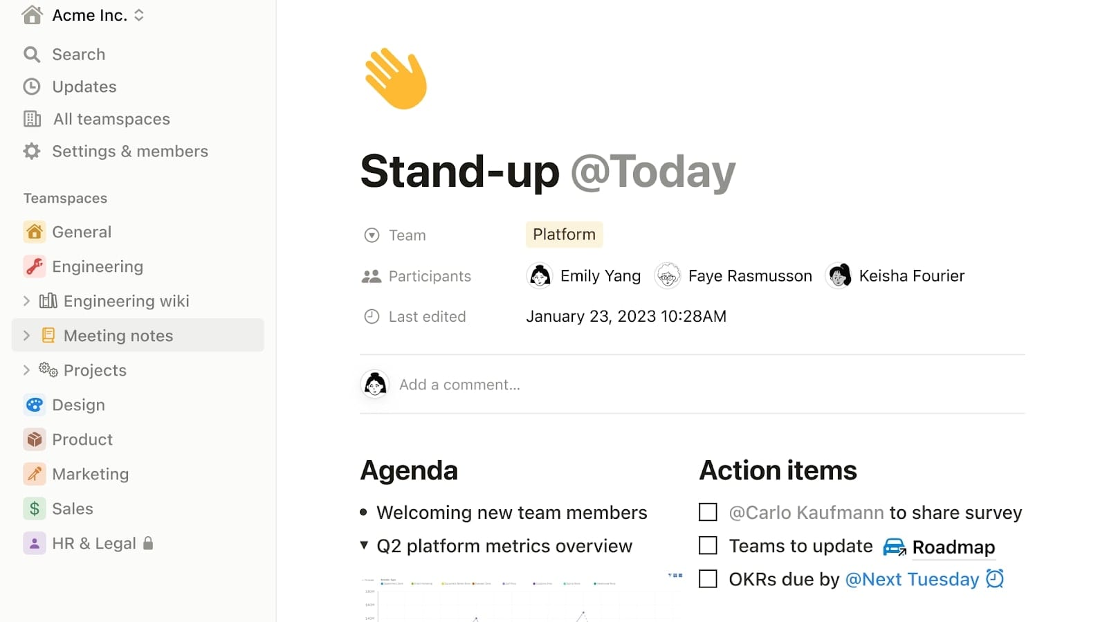 Notion's Teamspace for Meeting Notes to Create One Place for All Important Information