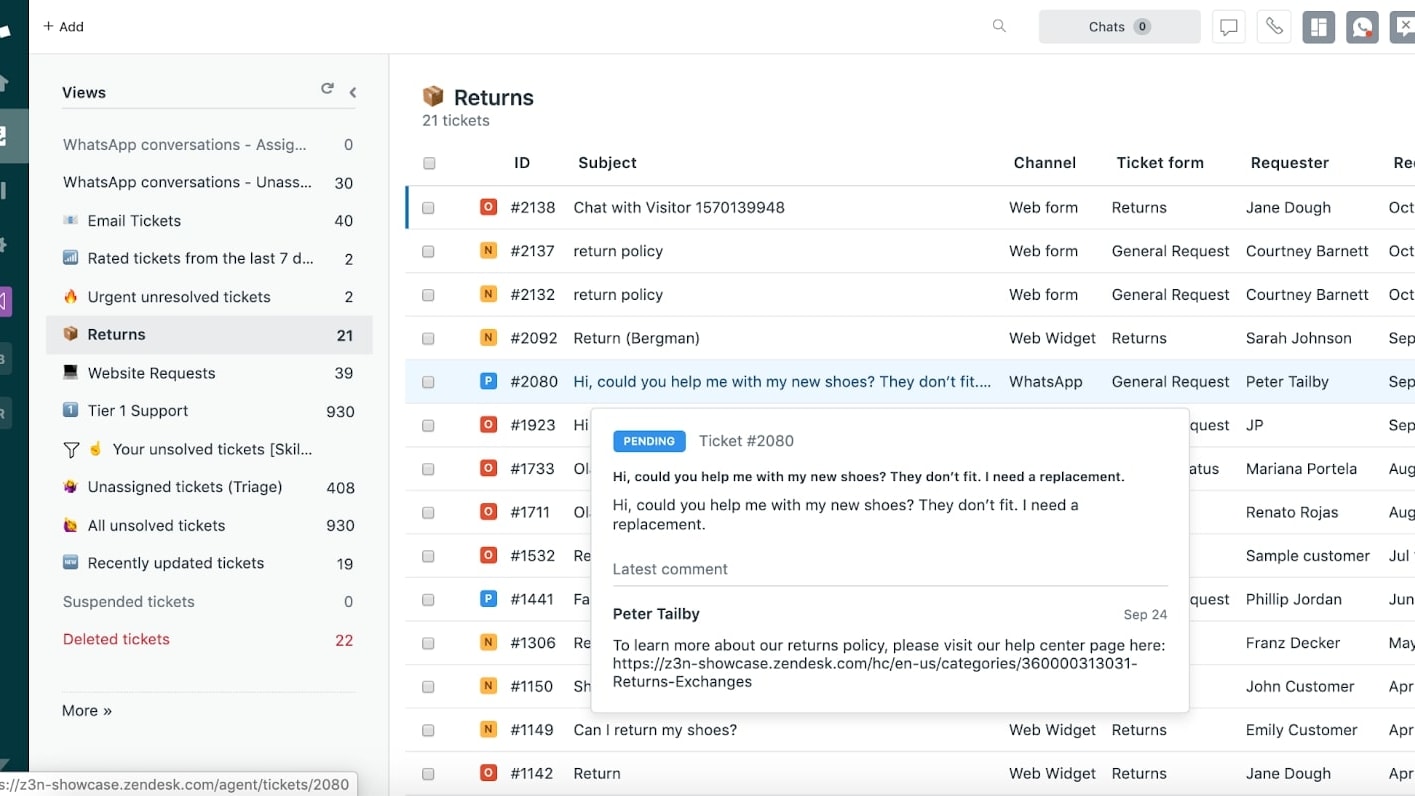 Zendesk's Views Feature for Pre-Defined, Shared and Custom Views of Customer Support Tickets