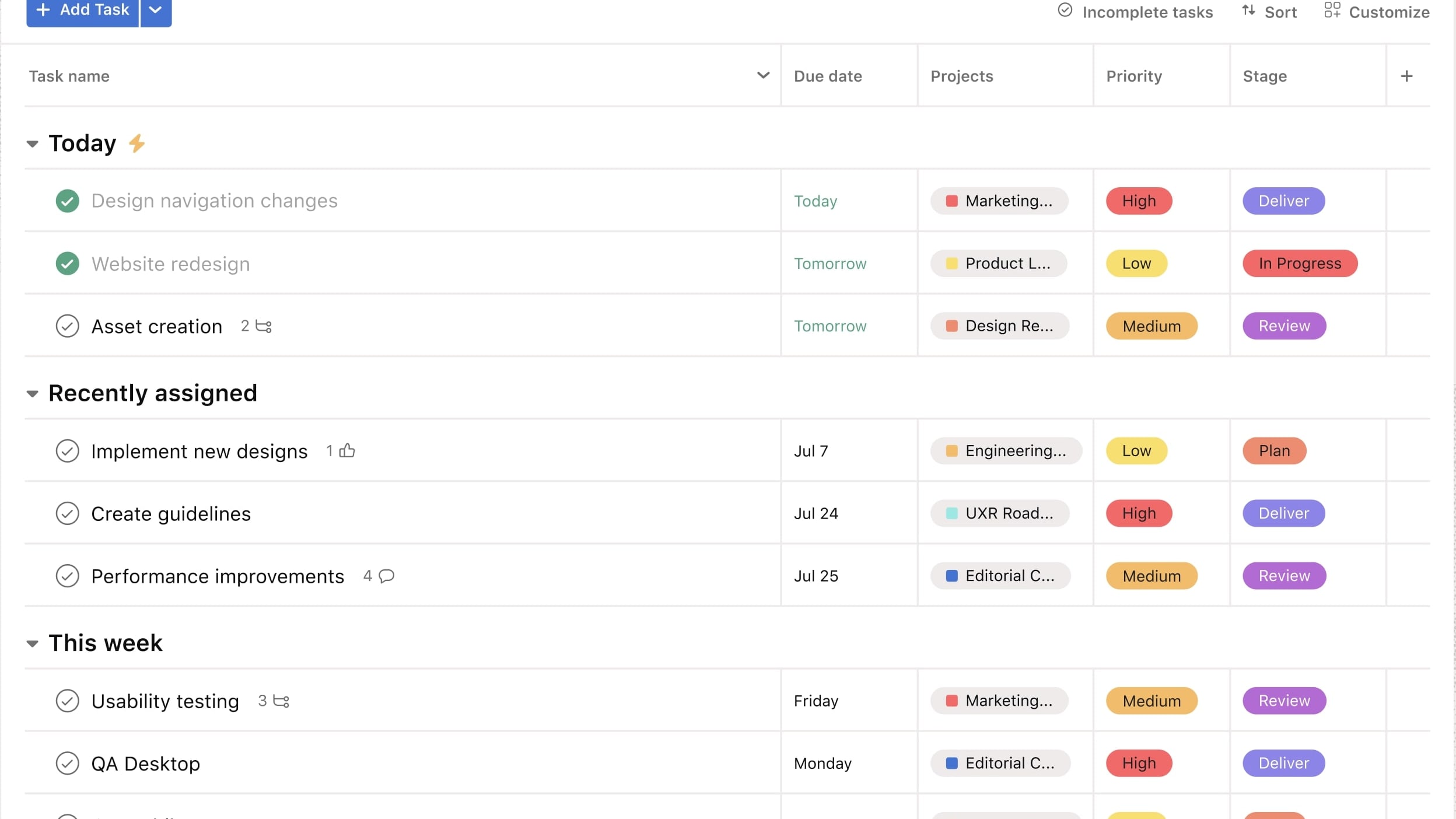 Asana's Straightforward and Intuitive Design to Handle Tasks and Maintain a Comprehensive View