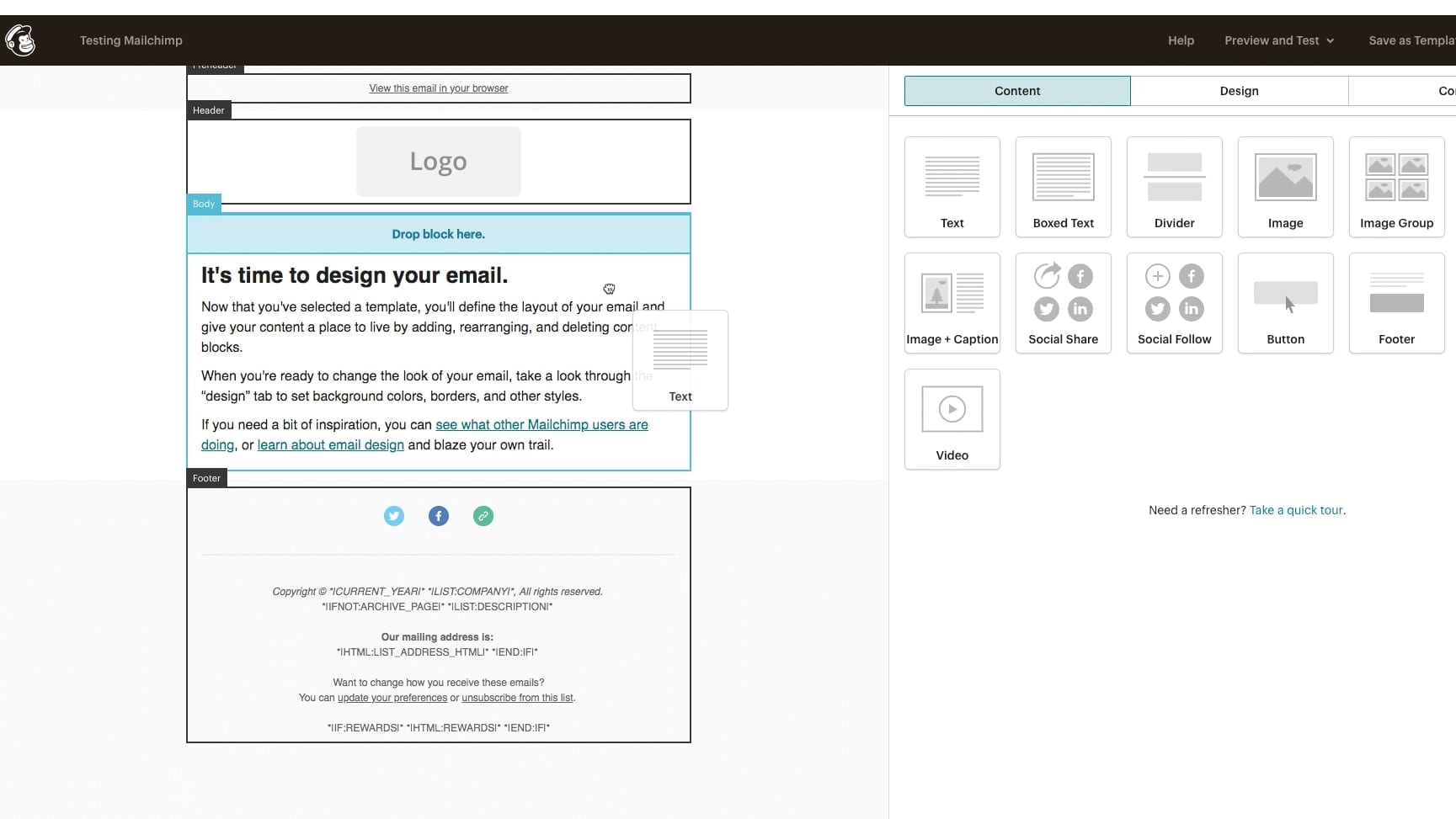 Mailchimp's Drag-and-Drop Editor, with Fully Customizable Layouts