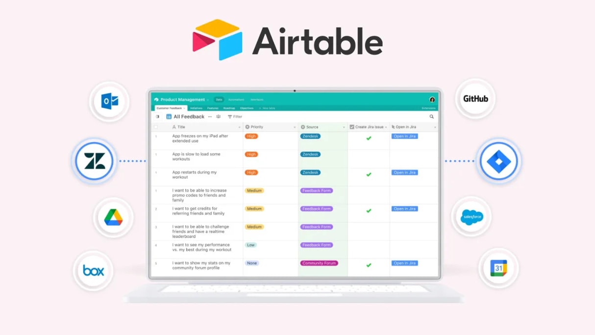 Airtable is an online database management tool used to store, organize, share and collaborate with data and information.