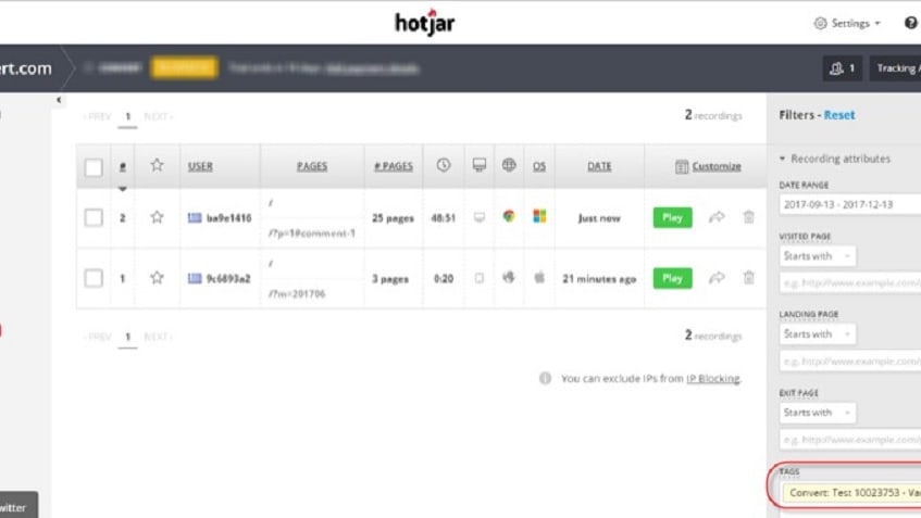 Hotjar's design is not only user-friendly but also uncluttered and straightforward, making it accessible to users of all technical levels