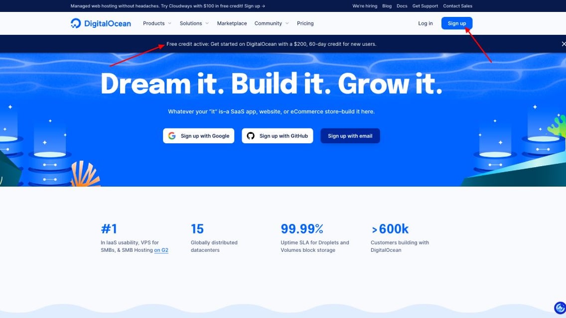 DigitalOcean gains an advantage by offering an exceptionally streamlined dashboard navigation, simplified configurations, and effortless setups. Its pre-configured Droplets, along with the convenience of deploying 1-click applications, present a seamless experience, catering even to those less familiar with the technical intricacies. 