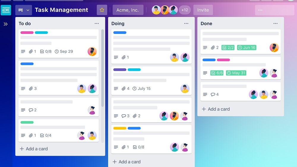 Trello's distinctive board layout provides an exceptional means to visually categorize and prioritize tasks.