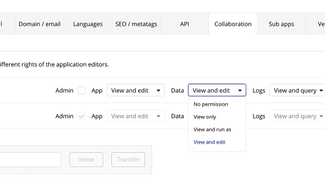 Bubble's 'Collaboration and Team Development' feature allows developers to work on the same project with live versioning and role-based permissions, mirroring the collaborative environment found in traditional coding. 