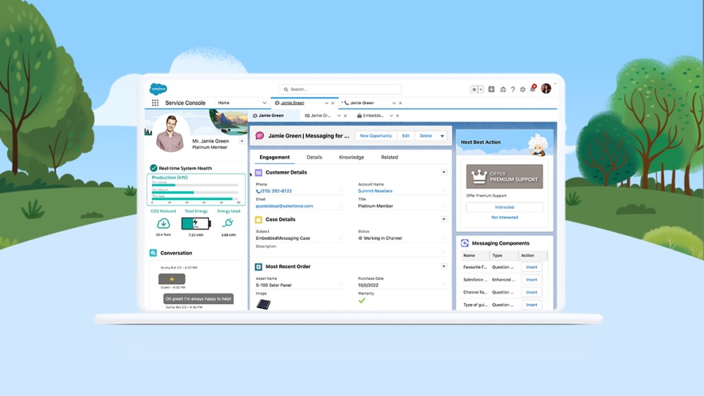Salesforce excels in managing customer feedback and inquiries through various communication channels like chat, phone, and email