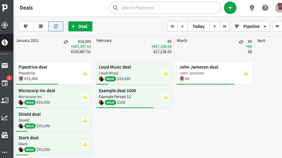 Pipedrive's sales forecasting tools empower businesses with a comprehensive view of their sales pipeline, enabling a deep understanding of potential revenue. 