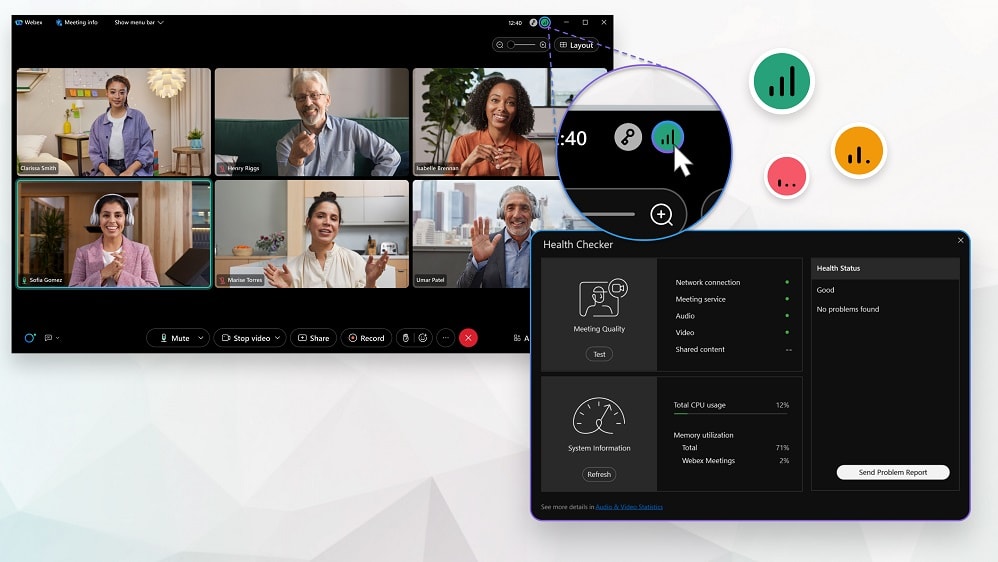 Webex offers a comprehensive feature set that delivers valuable insights into team members' effectiveness and identifies areas that may benefit from additional support