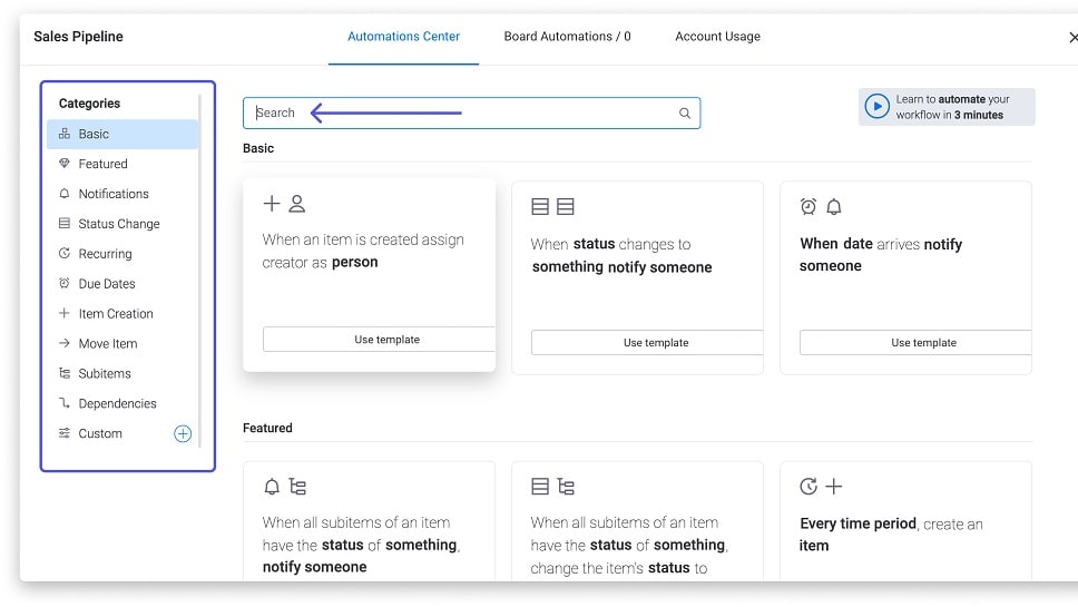 Monday's task automation capabilities are robust and user-friendly, allowing users to set up a variety of alerts and email notifications related to due dates, task completion, status changes, and more.