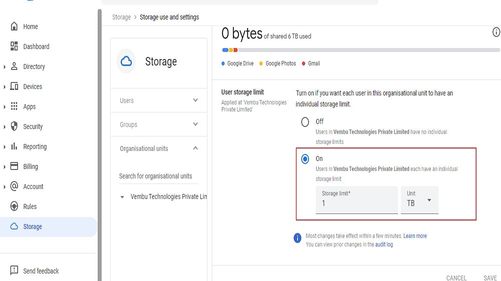 Google Workspace provides flexible storage on the Google Cloud platform.