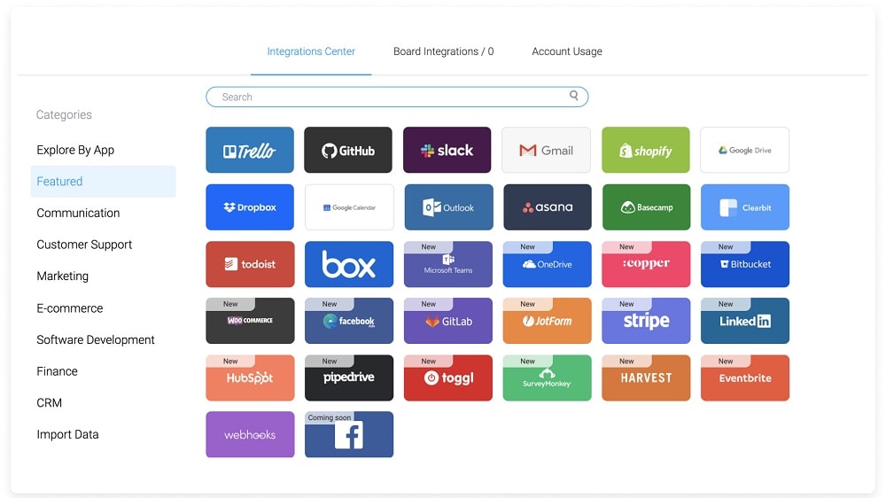 Monday’s extensive integration network allows it to seamlessly connect with a wide array of external applications and services. 