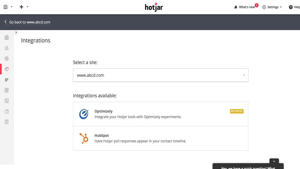 Hotjar excels in its range of third-party app integrations, offering compatibility with a diverse array of platforms beyond website builders. 