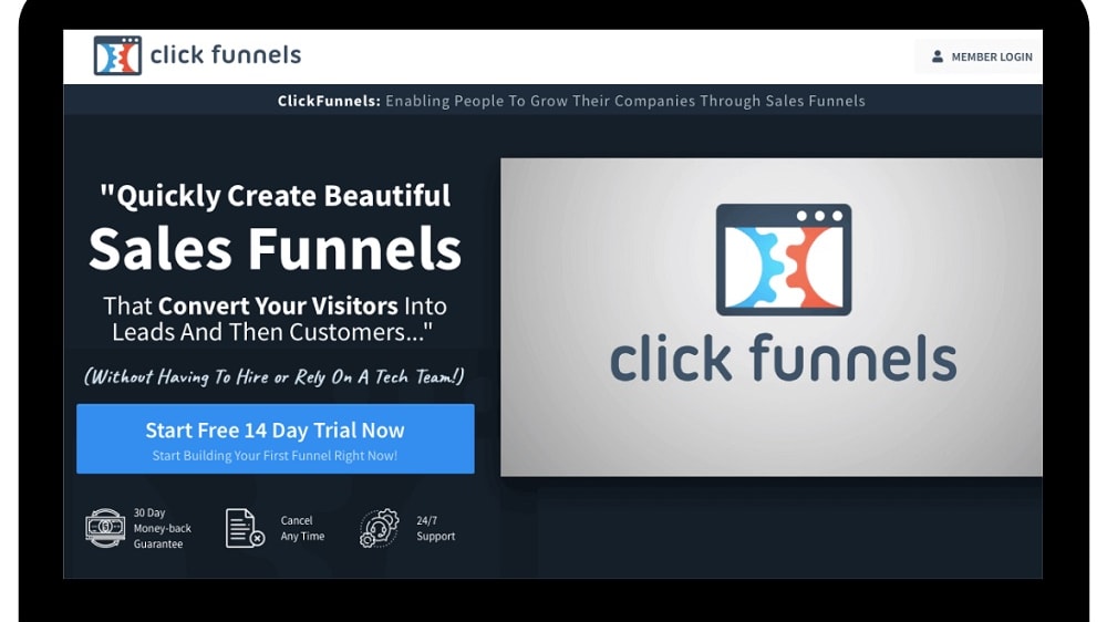 ClickFunnels primarily focuses on creating powerful sales funnels with landing and sales pages, online checkouts, and membership programs. 