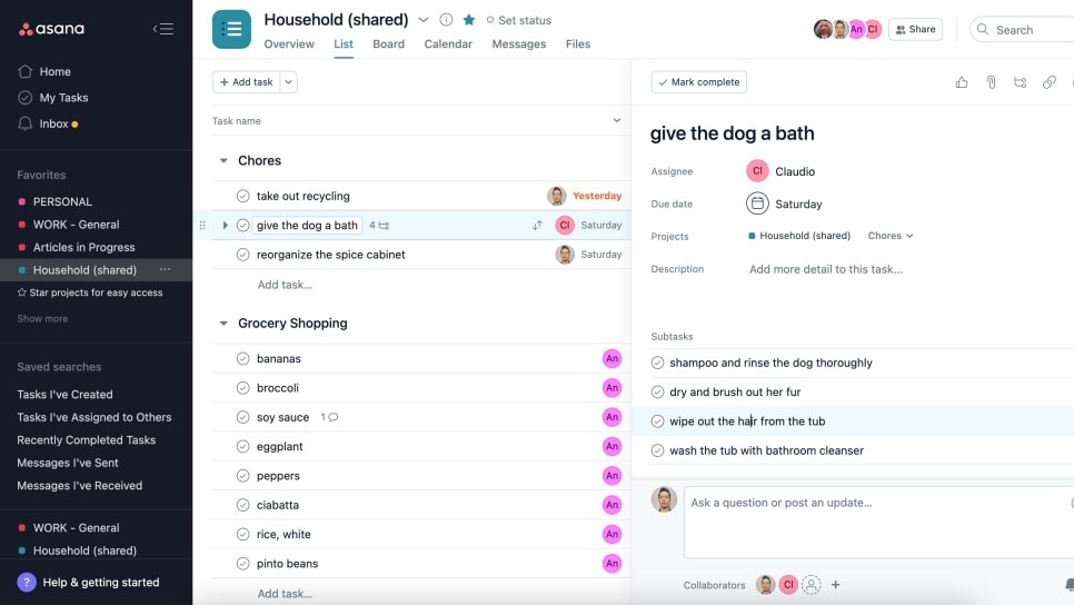 Asana's clean and well-organized layout allows users to effortlessly track tasks and projects at a glance