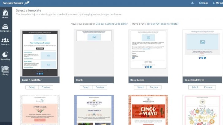 Constant Contact offers a wide selection of customizable email templates, from newsletters to event invitations, allowing businesses to create visually appealing and responsive campaigns effortlessly.