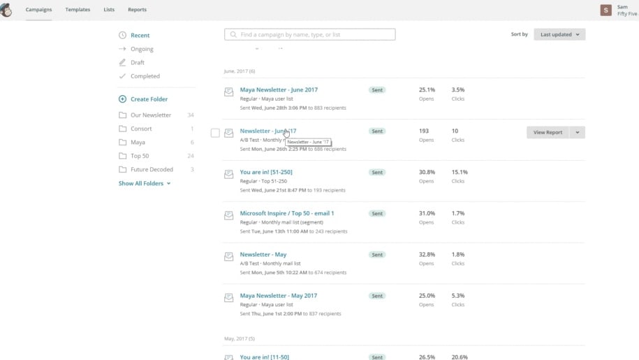 With Mailchimp, you can create A/B tests to determine which elements resonate most with your audience