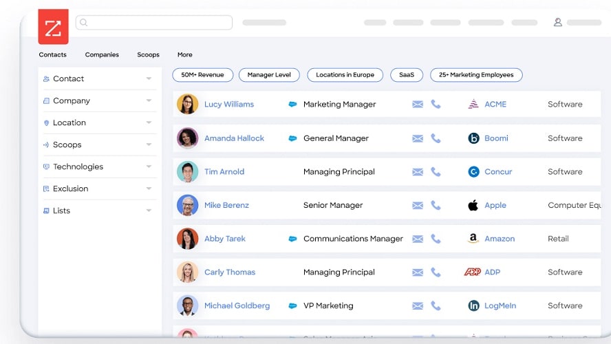 ZoomInfo's B2B sales prospecting tool harnesses the power of data-driven insights and buying signals to identify companies that are actively in the market to make purchasing decisions. 