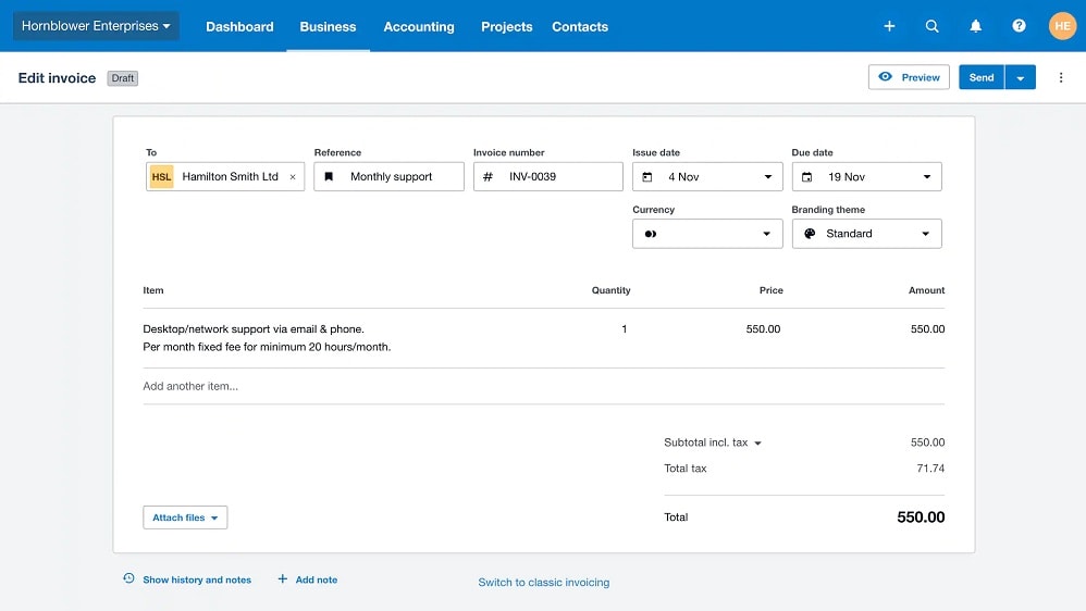  Xero allows users to set up automated invoice reminders, ensuring that clients receive gentle nudges for pending payments without manual intervention. 