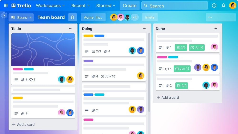 Trello allows users to attach files and add comments to individual cards, fostering collaboration and providing a space for discussions related to specific tasks. 